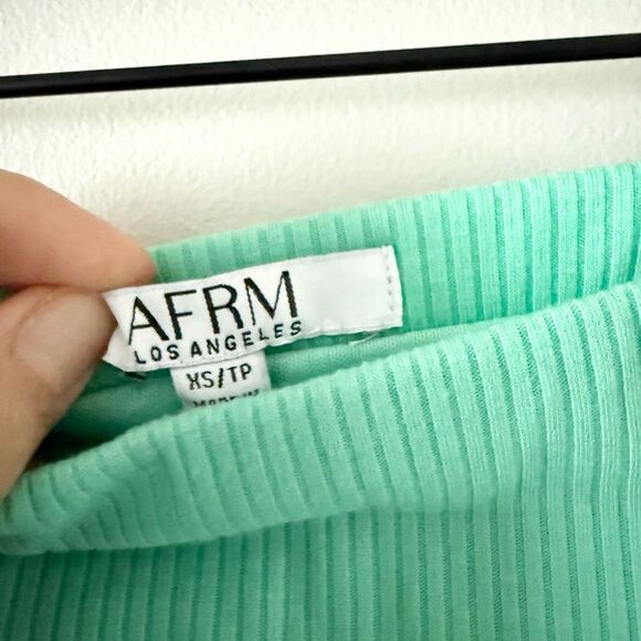 NWT AFRM Los Angeles Port Ribbed Pencil Skirt in Mint Green - Size XS - Picture 6 of 8
